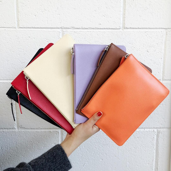 leather pouches in different colours